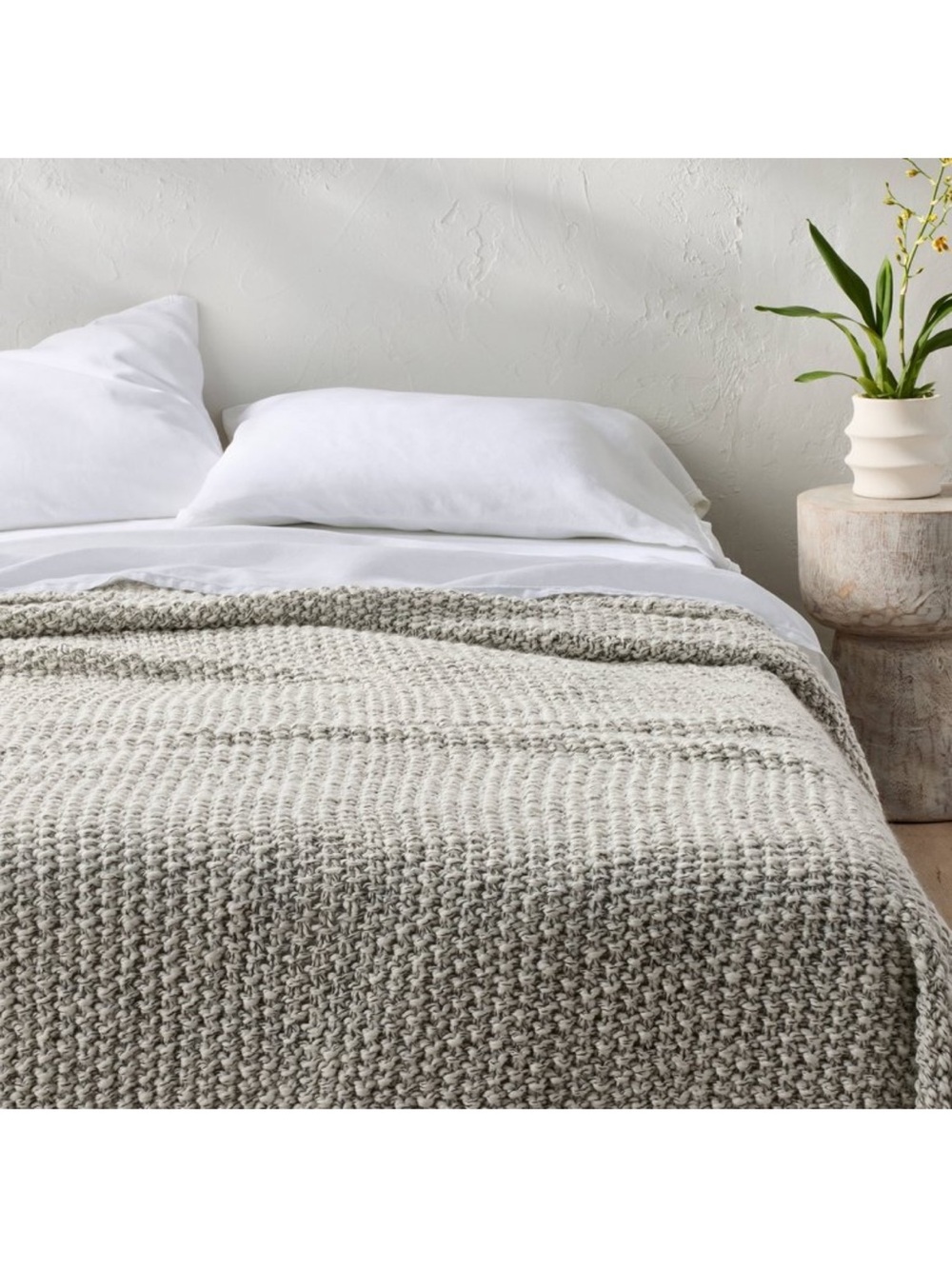 Casaluna F/Q Chunky Knit Blanket - Marled Gray